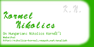 kornel nikolics business card